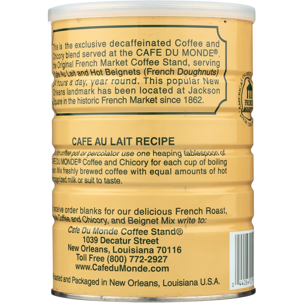 CAFE DU MONDE: Decaffeinated Coffee and Chicory, 13 oz